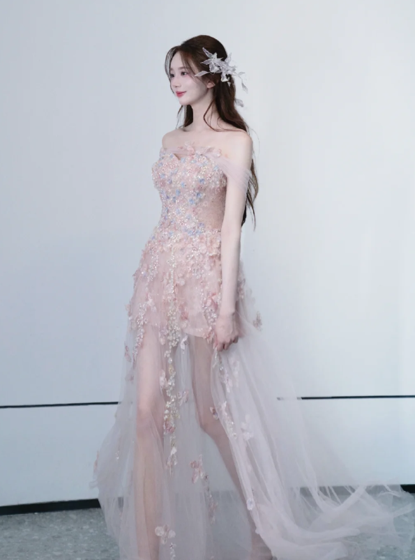Strapless Tulle Prom Party Dress Birthday Dress Evening Dress - View 2 | FashionDia