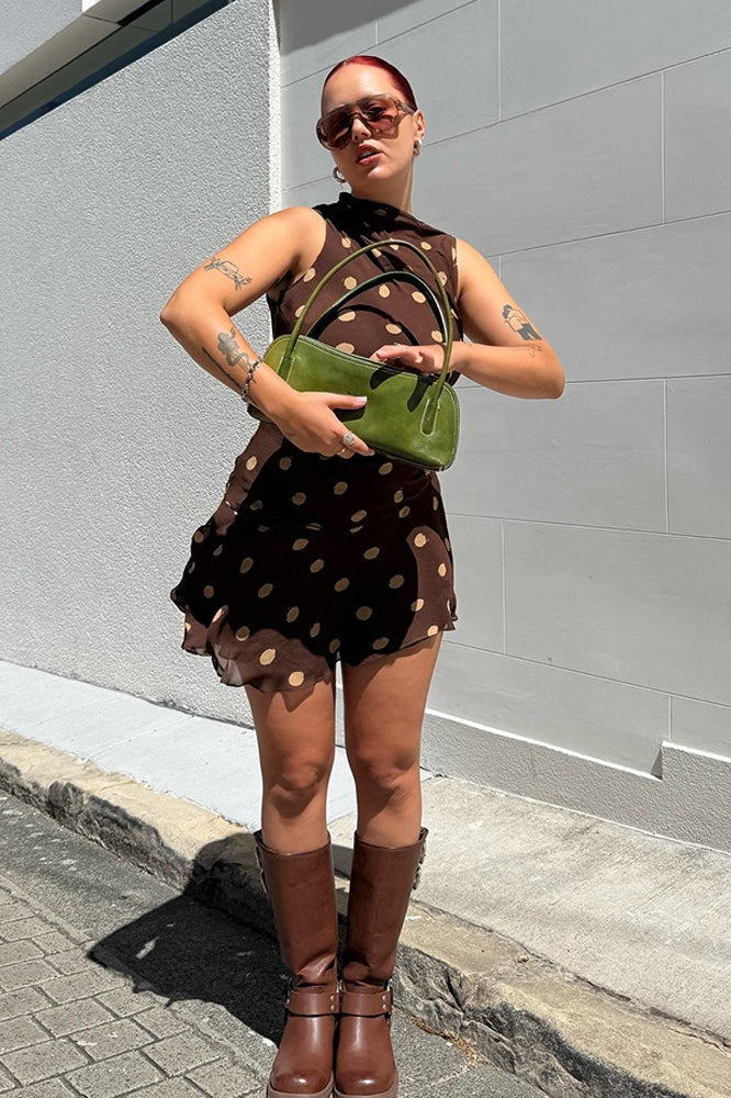Minimalist Fl Polka Dots Dress for Modern Fashion Wear Boutique Fashion Style