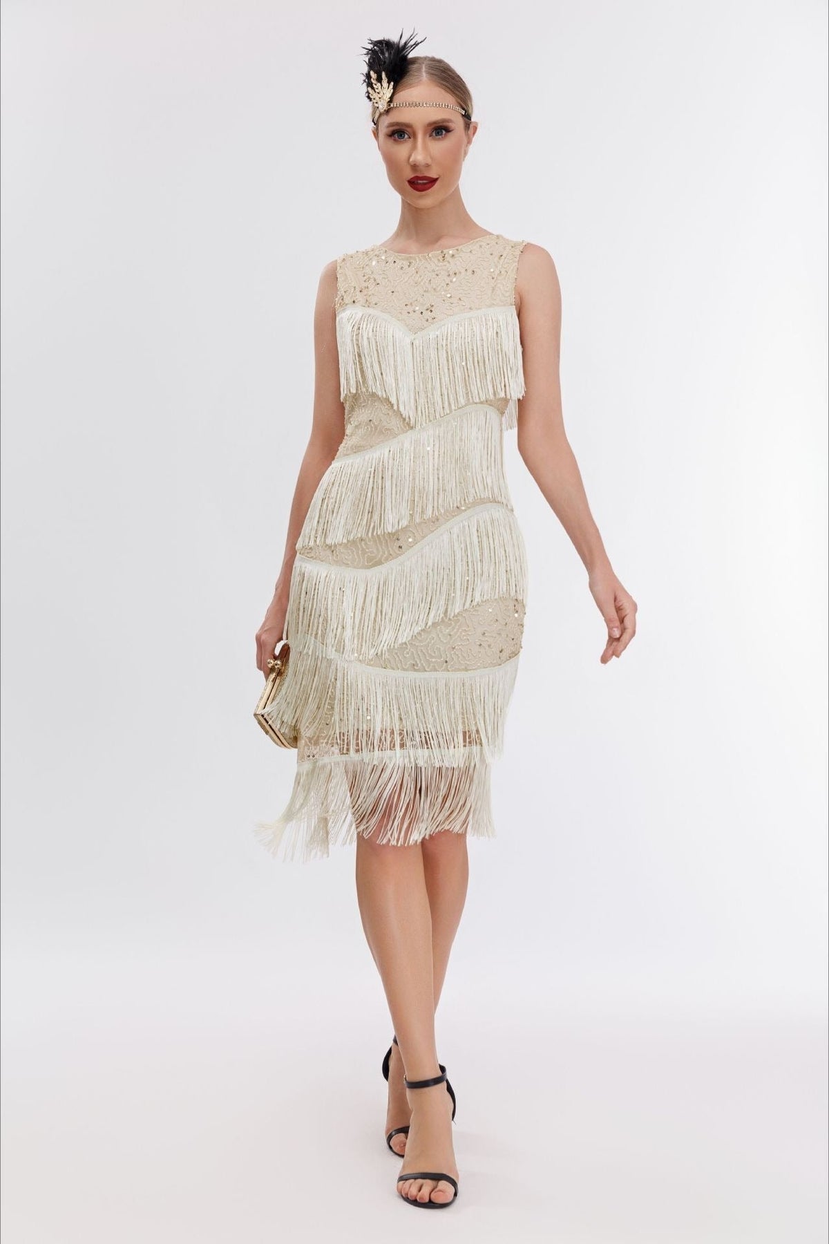 Vintage Beaded Fringe Party Dress - View 10 | VelvetHem