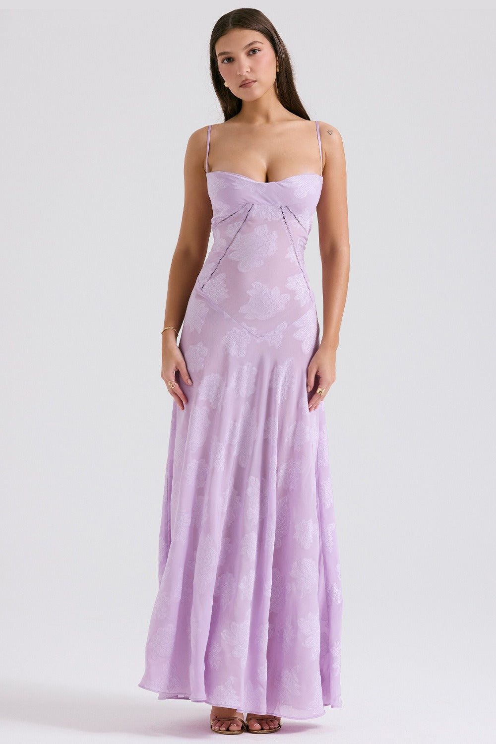 Lace Tie - Strap Romantic Maxi Dress