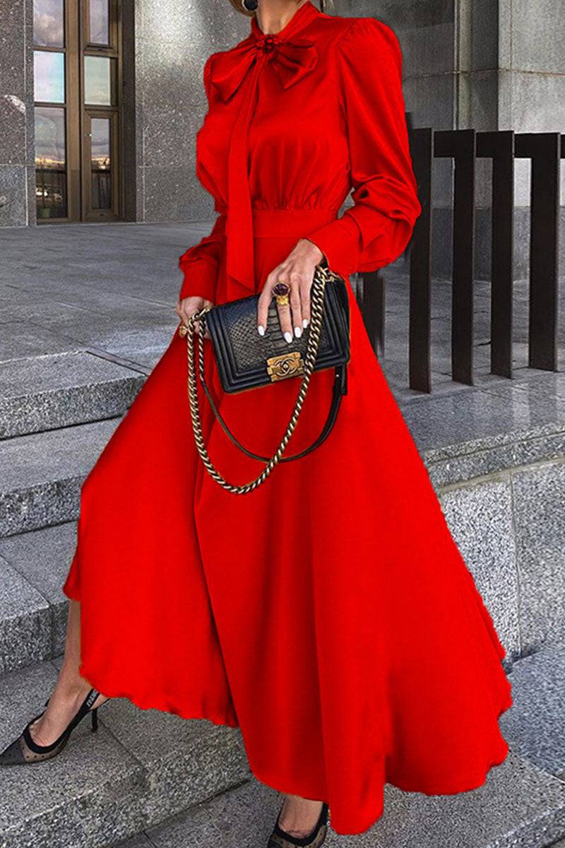Fashion Elegant Solid O Neck Evening Dress Dresses - View 2 | VelvetHem
