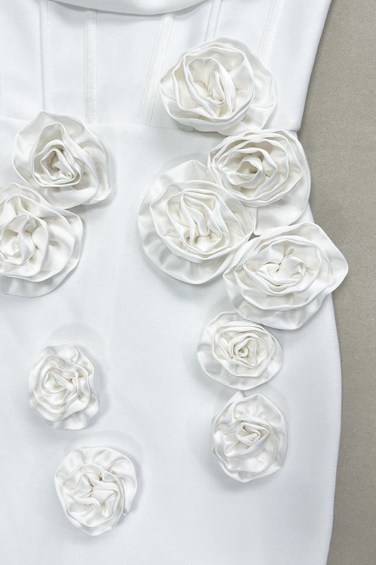 Strapless Floral Bandage Urban Dress for Layered Outfit Styling