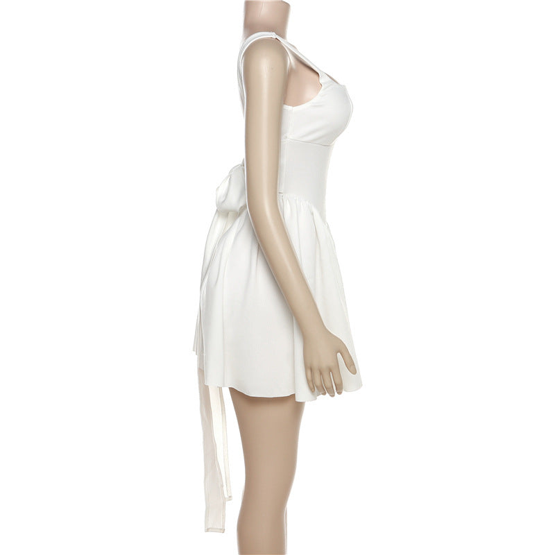 Summer Rain Backless Lace up Bow Evening Dress - View 6 | VelvetHem