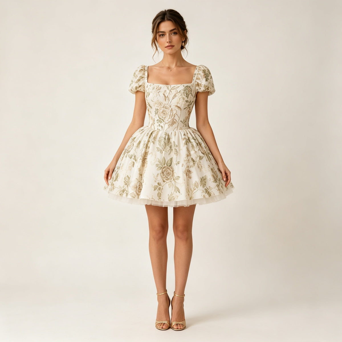 Elegant Square Short Sleeves Homecoming Dresses Mini With Zipper Criss-Cross Back