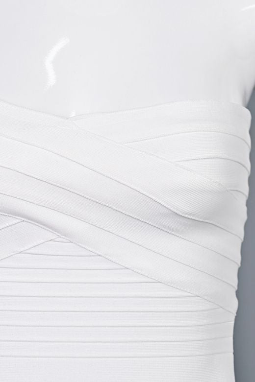 Aaliyah Bandage Mini Dress - White Pearl