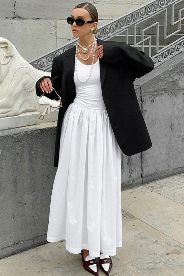 Knit U-Neck Maxi Dress - Fashionpara