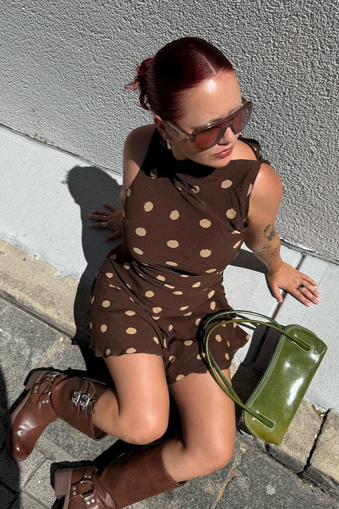Minimalist Fl Polka Dots Dress for Modern Fashion Wear Boutique Fashion Style