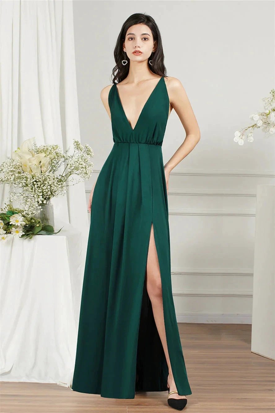 Affordable V-Neck Straps Chiffon Bridesmaid Dresses (ZD13146)