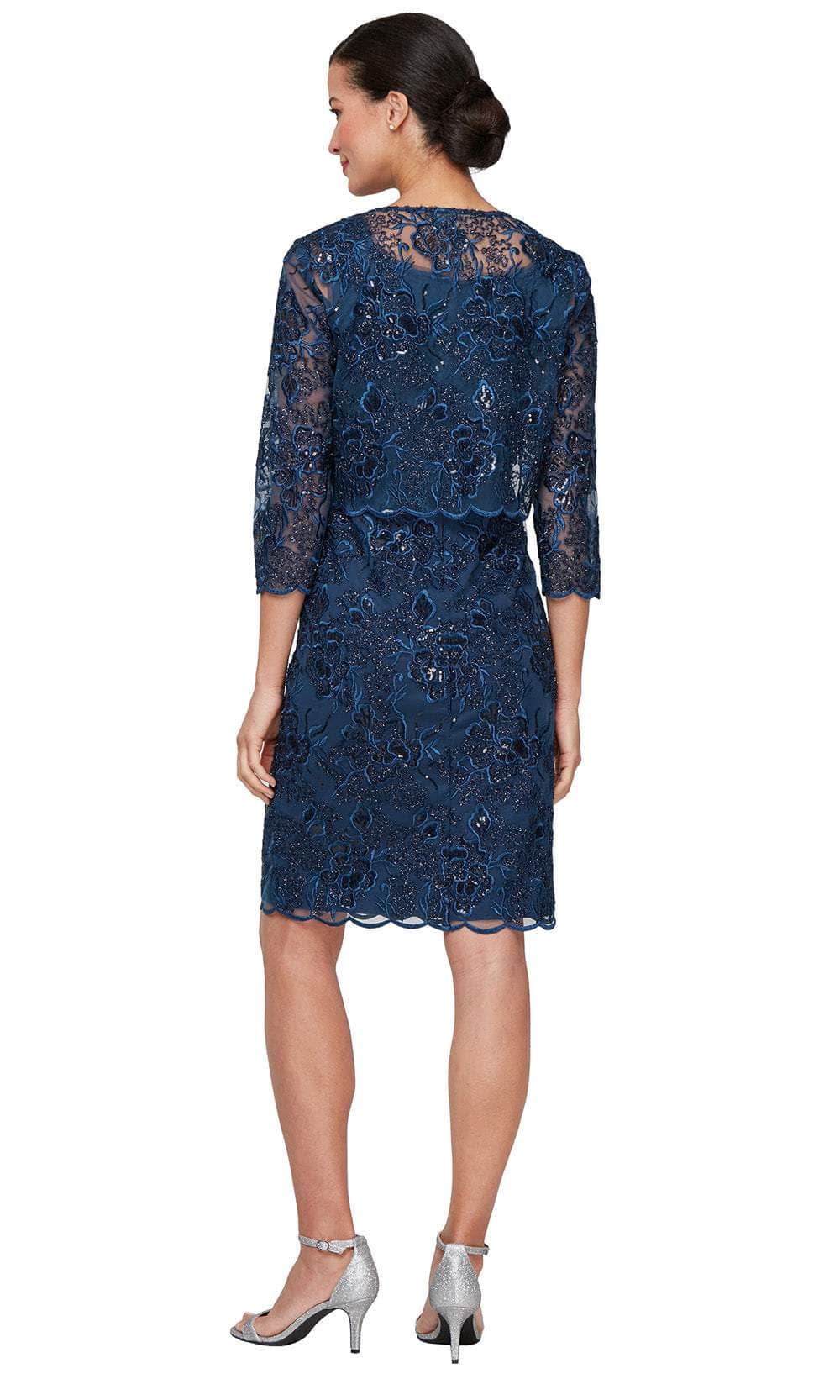 Alex Evenings 82171686 - Floral Embroidered Sheath Dress with Jacket