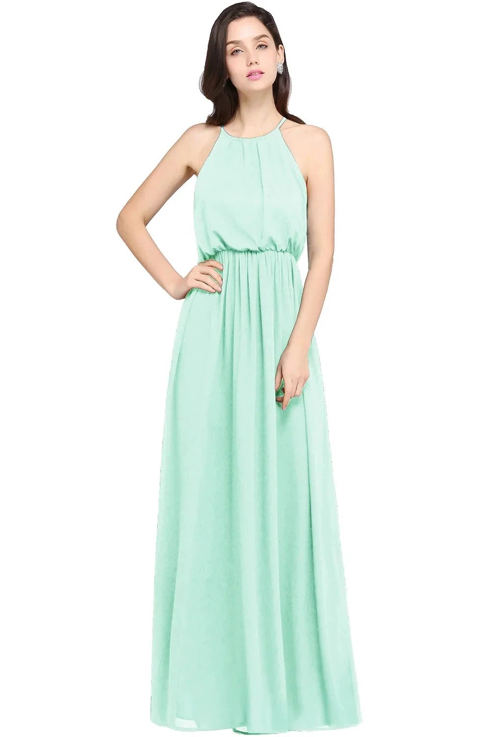 Amazing A-Line Scoop Sleeveless Chiffon Bridesmaid Dress by misshow.com