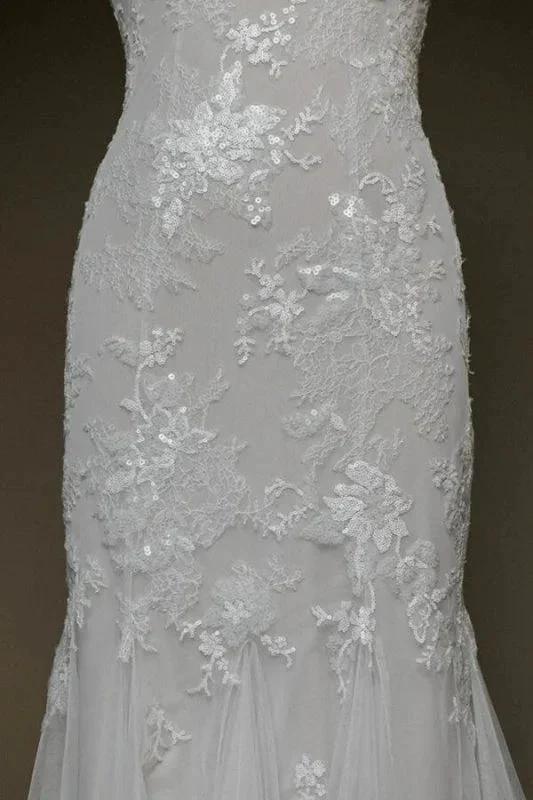 Amazing V-neck Appliques Mermaid Elegant Wedding Dresses (ZD14739)