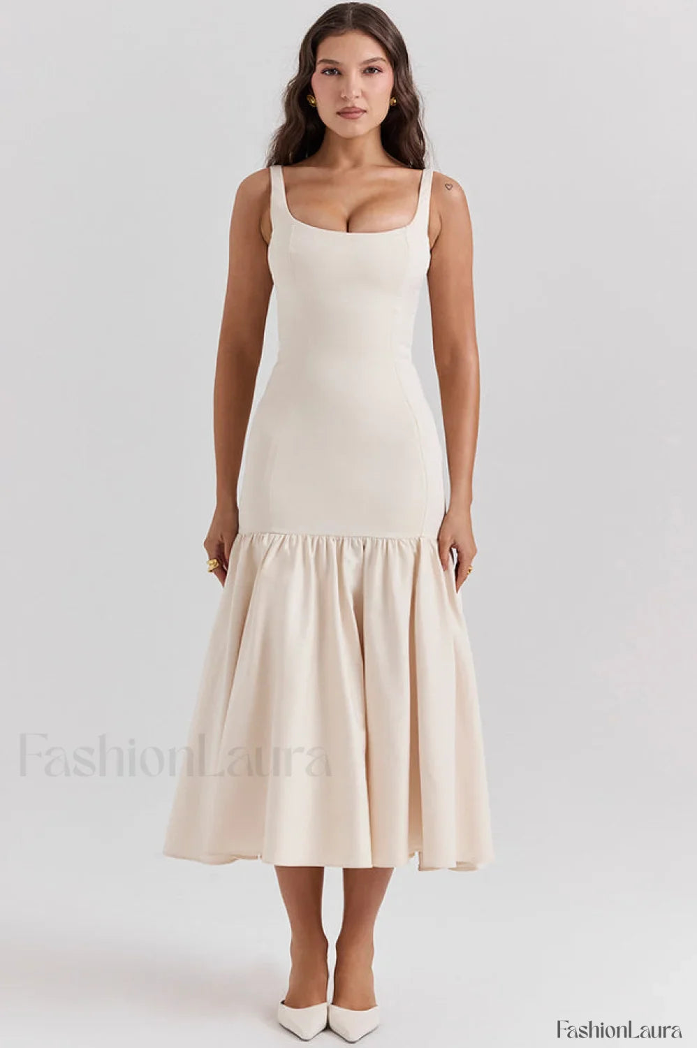 Amore Dropped Stylish Waist Midi Dress
