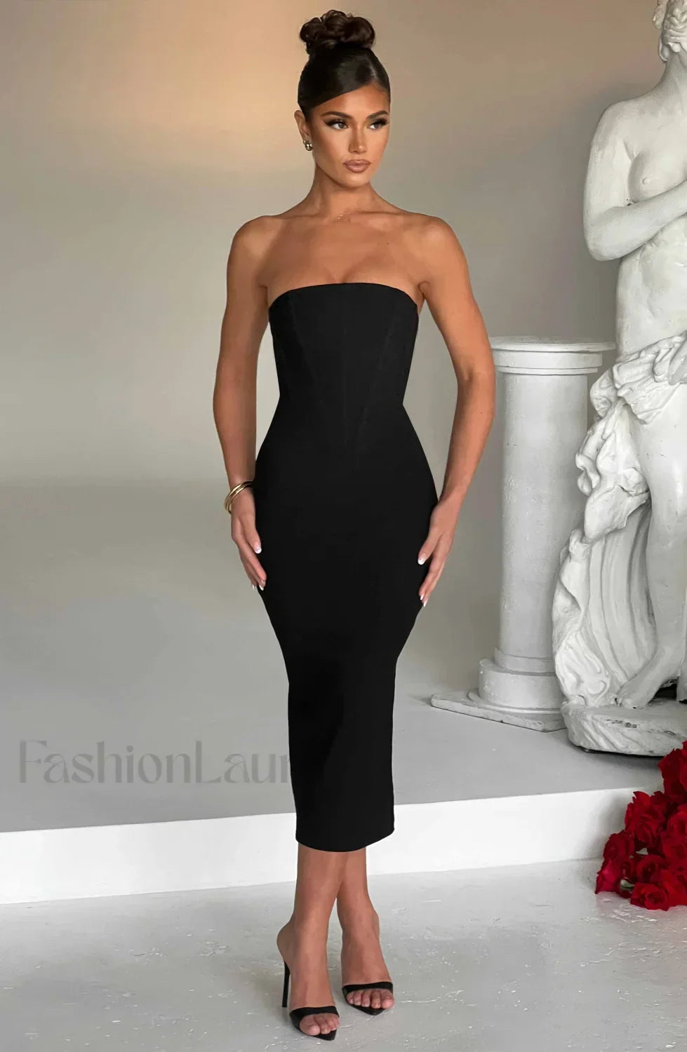 Amore Midi Graceful Dress Black XS Dress