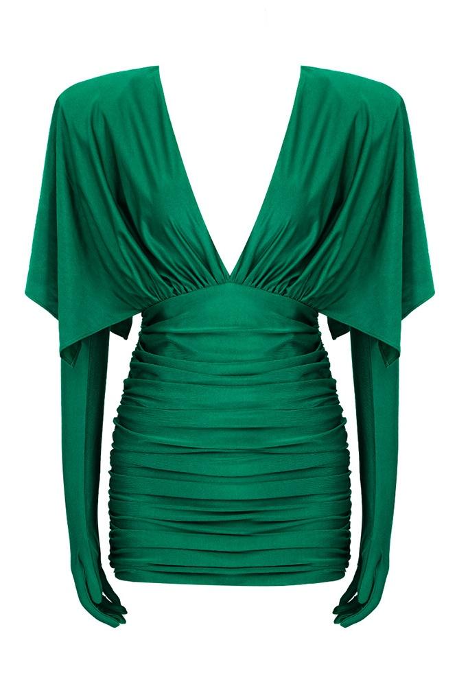 Gloria Premium Ruched V Neck Corset Mini Dress Designer Edit