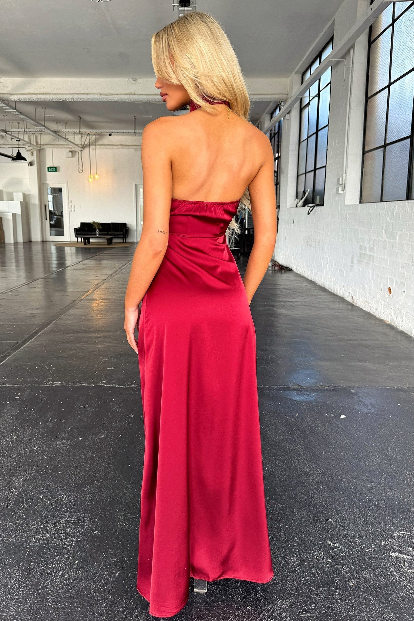 Tamara Minimalist Maxi Dress Burgundy Boutique Collection