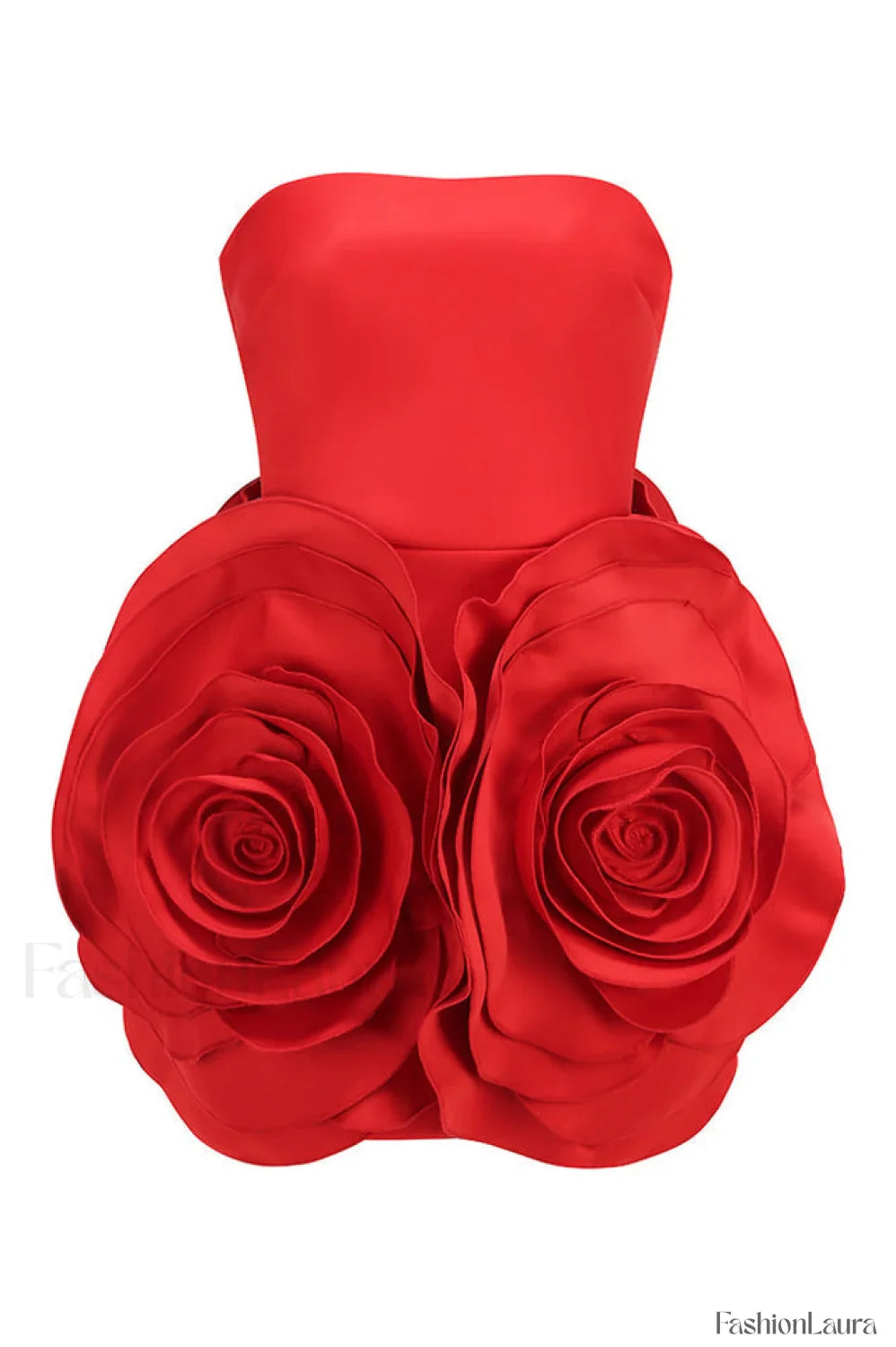 Ayat Strapless Stylish Flower Mini Dress