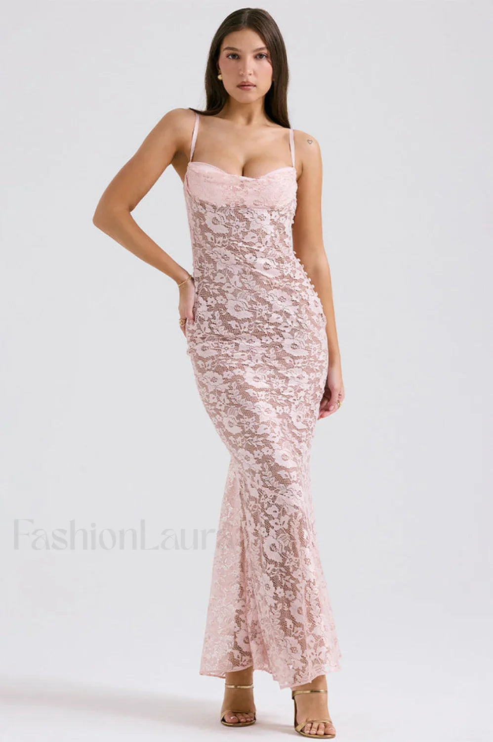 Azzurra Ice Stylish Blue Lace Dress XS / Pink