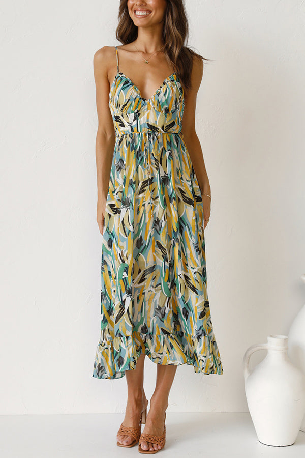 Rocío Chic Colorful Midi Dress Elevated Occasion Wear