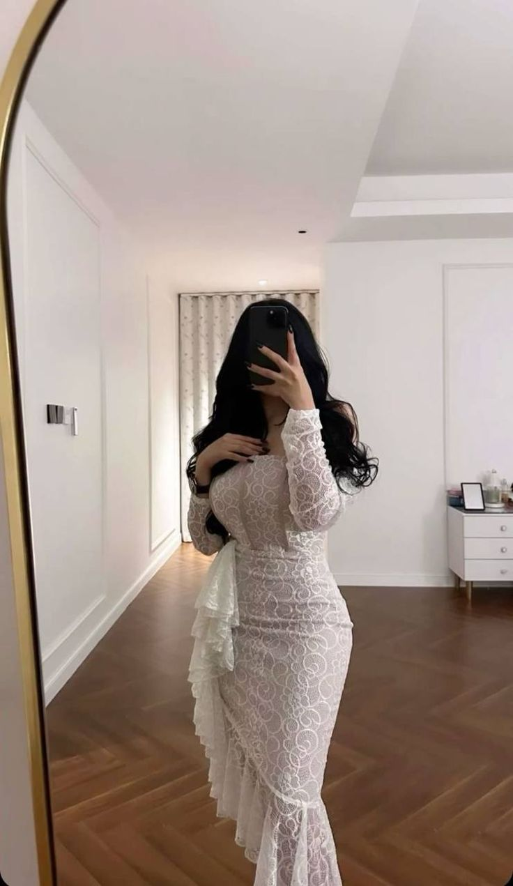 Chic White Lace Sheath Mermaid Party Dress Evening Dress