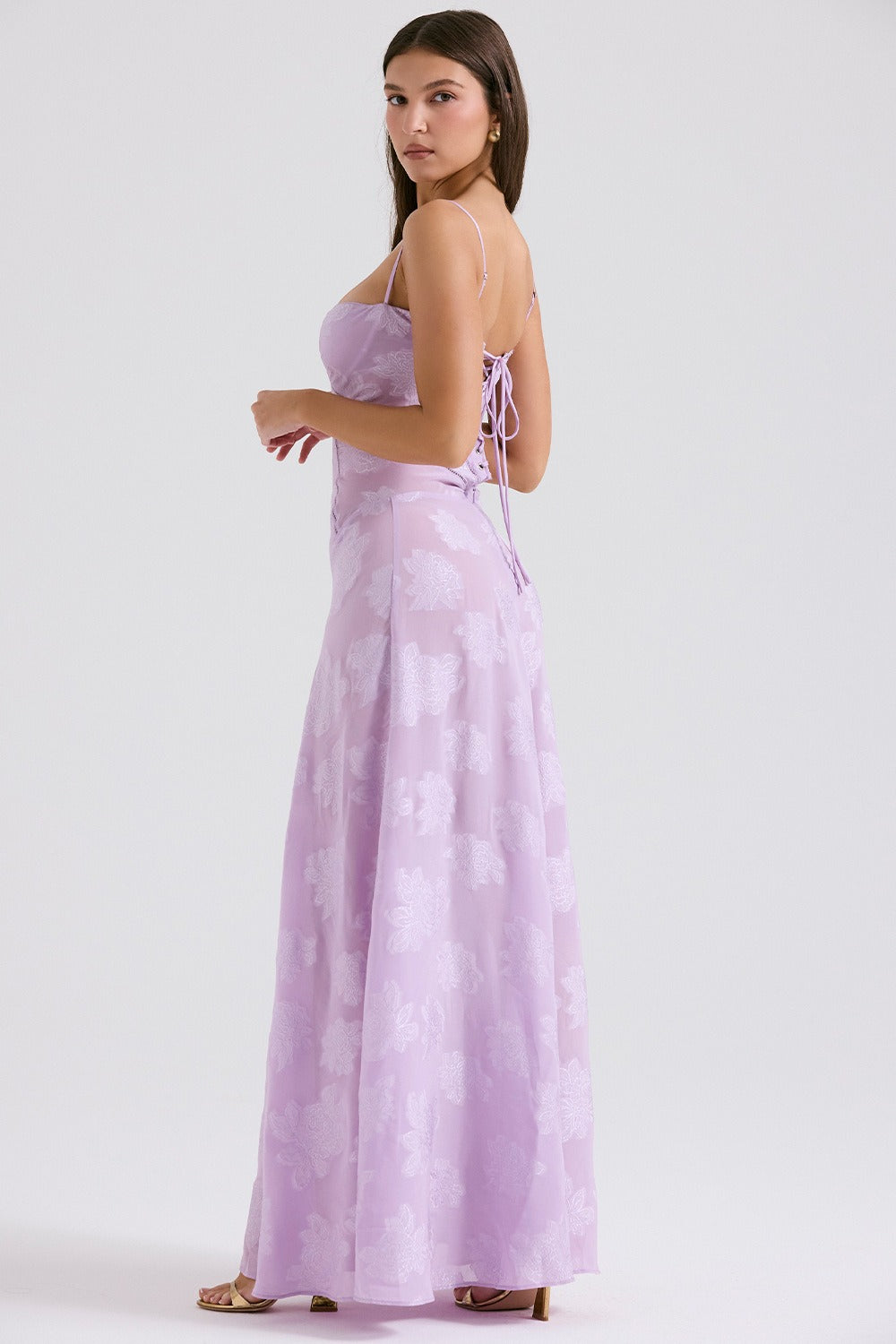 Lace Tie - Strap Romantic Maxi Dress