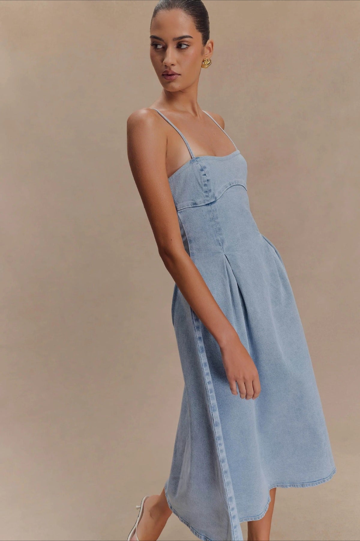 Strapless Denim Dress - View 3 | VelvetHem