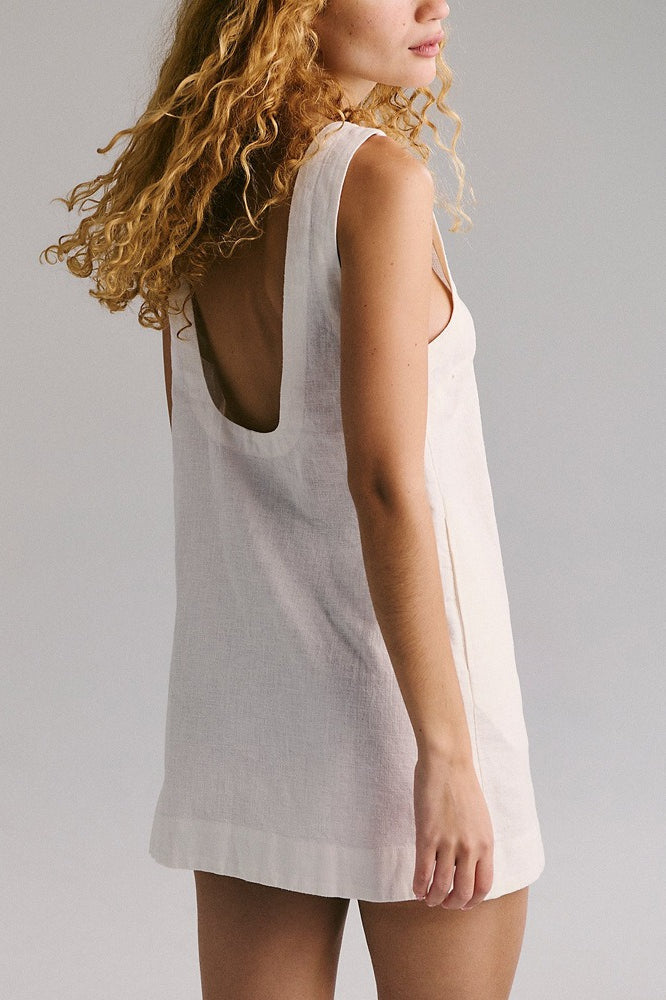 Sleeveless Backless Denim Dress - View 7 | VelvetHem