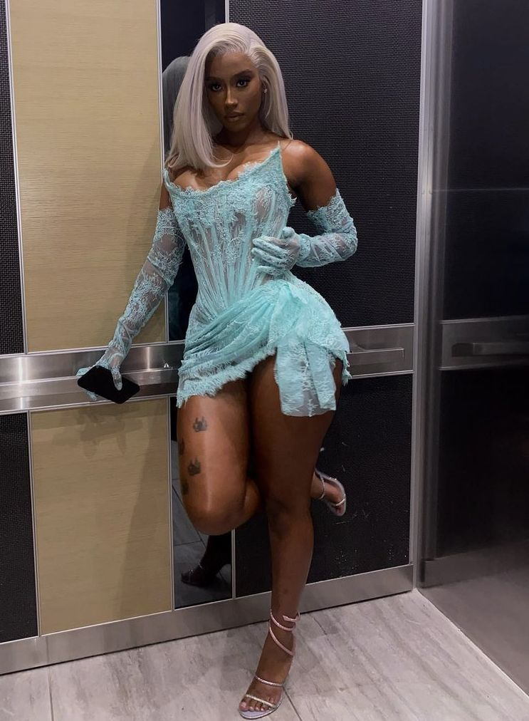 Black Girl Blue Lace Birthday Dress Mini Evening Dress