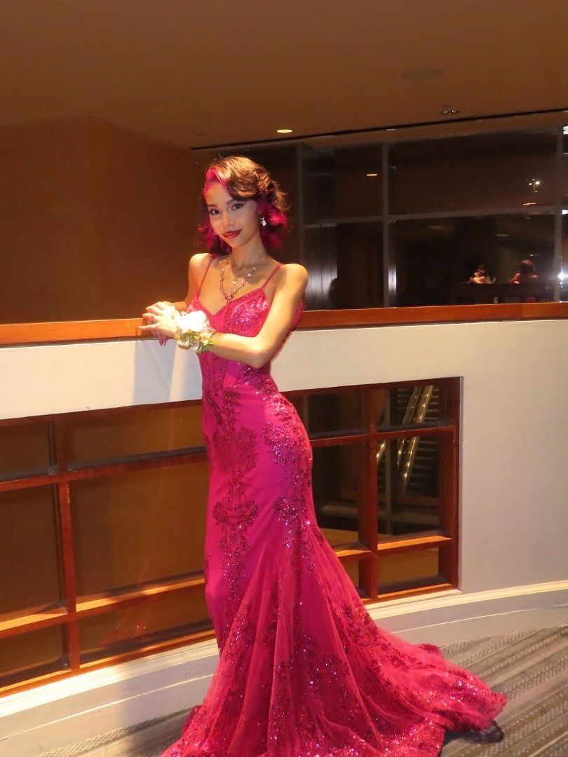 Mermaid Pink Prom Dress Sexy Graduation Dress Evening Dress