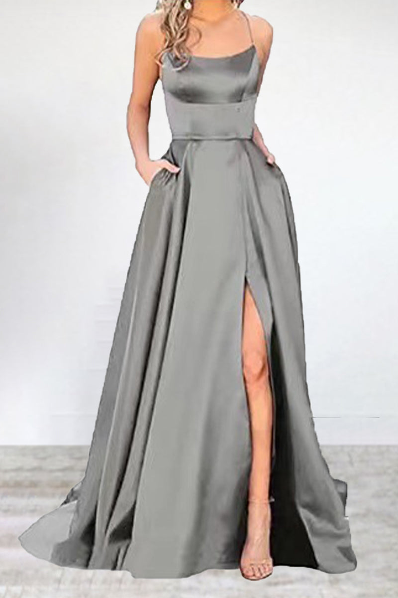 Sexy Formal Solid High Opening U Neck Evening Dress Dresses - View 6 | VelvetHem