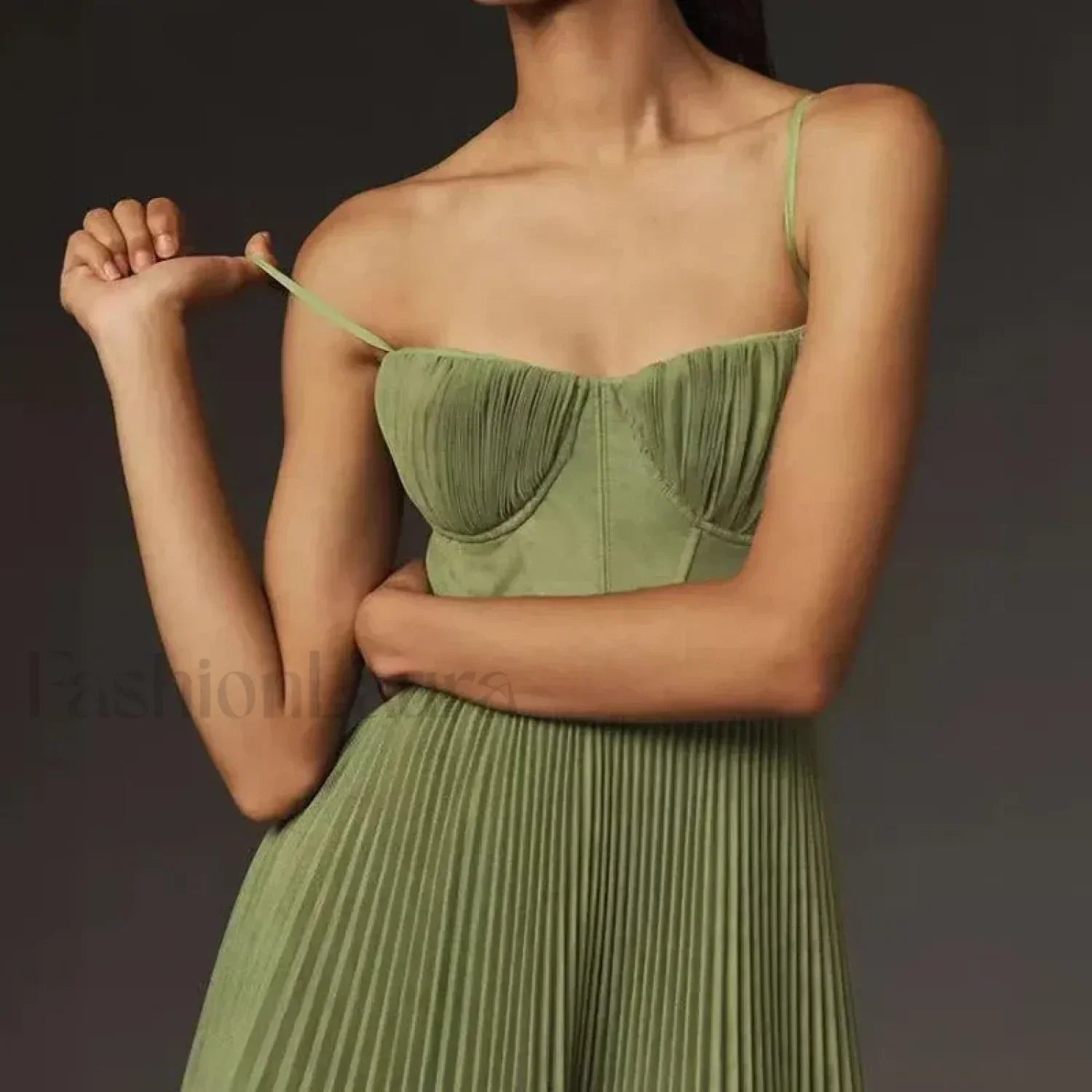 Backless Lace-Up Spaghetti Midi Dress