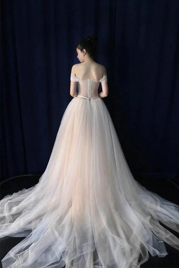Ball Gown Tulle Sweetheart Lace up  Bowknot Wedding Dresses (ZD15481)