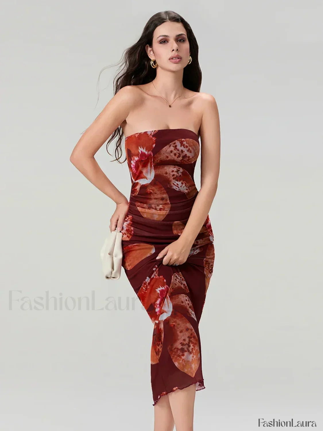 Bandeau Off Shoulder Vintage Inspired Dress for Modern Casual Wear
