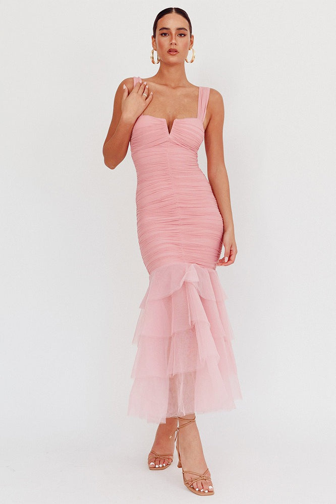 Panel Detail Bodycon Slip Dress