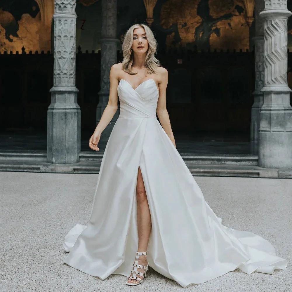 Pastrol Wedding Dress V-neck Tank Sleeveless 2023 For Women Bridal Vestidos De Noiva Custom Made Appliques Formal (ZD13479)