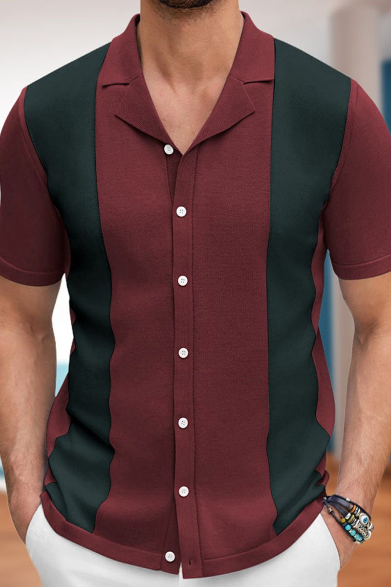 Summer Men's Business Casual Hawaiian Collar Short Sleeve POLO Cardigan - Fashionpara