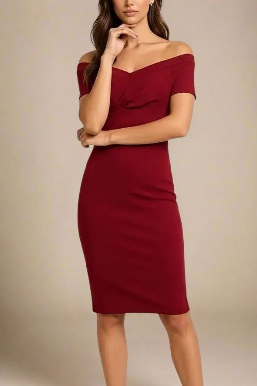 Bea Bandage Dress - Red Wine