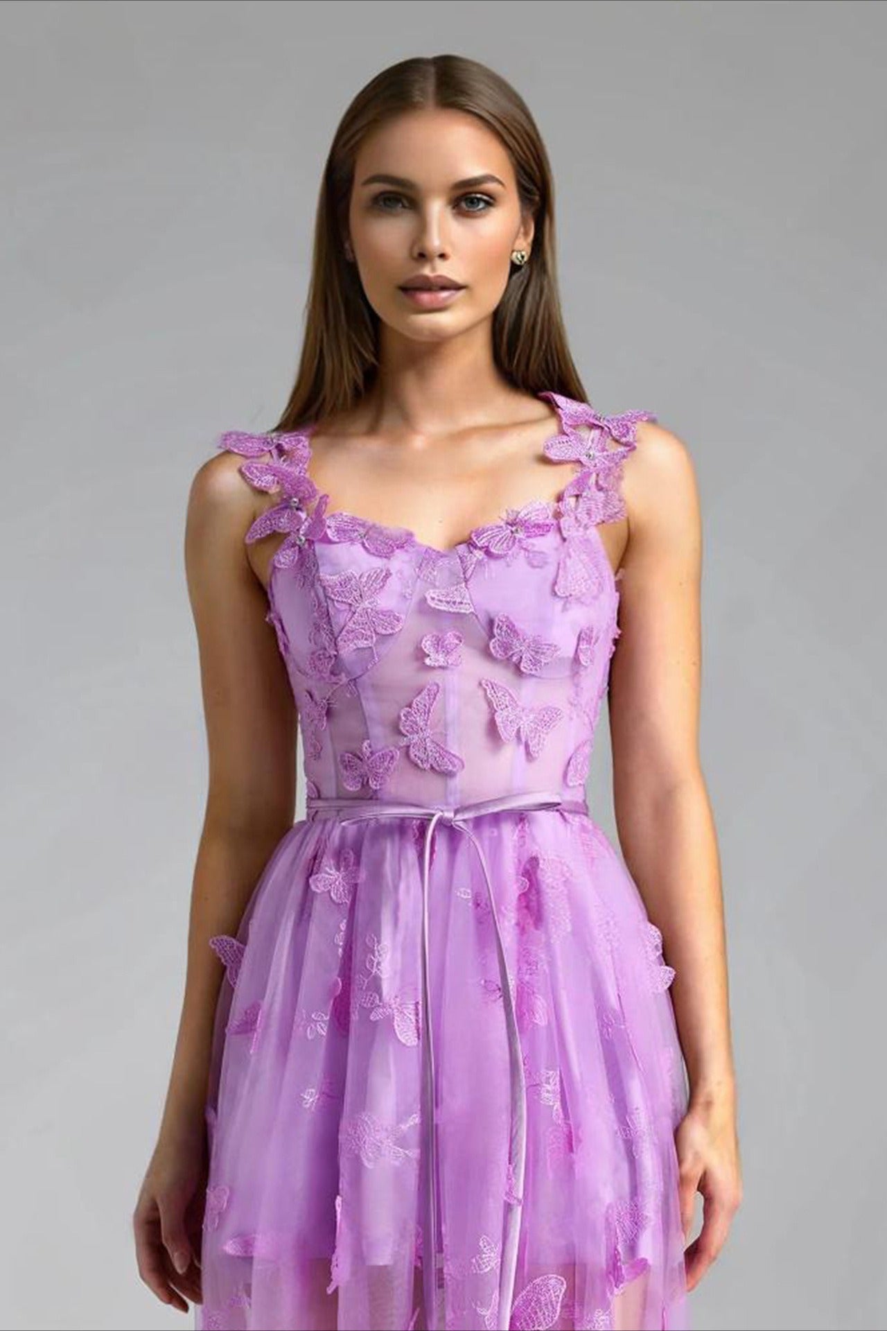 Vintage Inspired Spaghetti Strap Butterfly Dress for Modern Fashion Wear