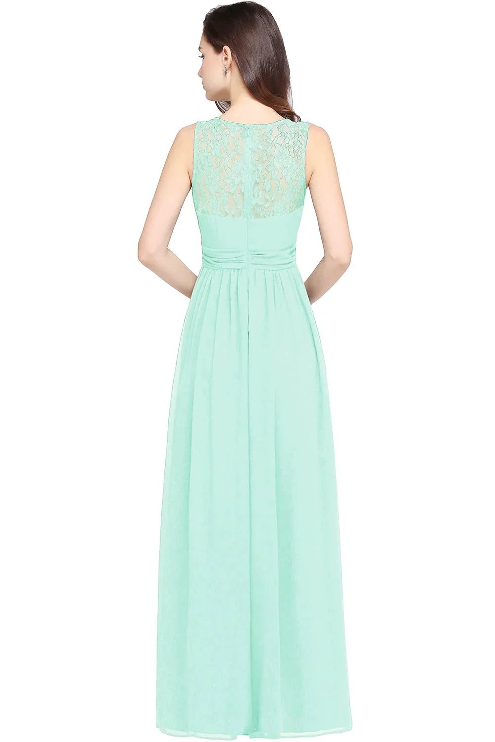 Beautiful A-Line Scoop Sleeveless Chiffon Bridesmaid Dresses (ZD12866)