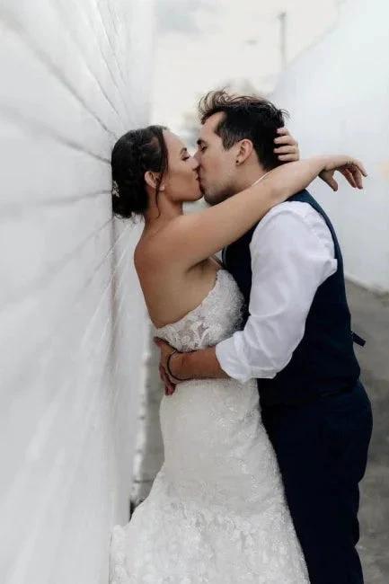 Beautiful Long Mermaid Sleeveless Wedding Dresses With Lace (ZD14494) - View 6 | VelvetHem