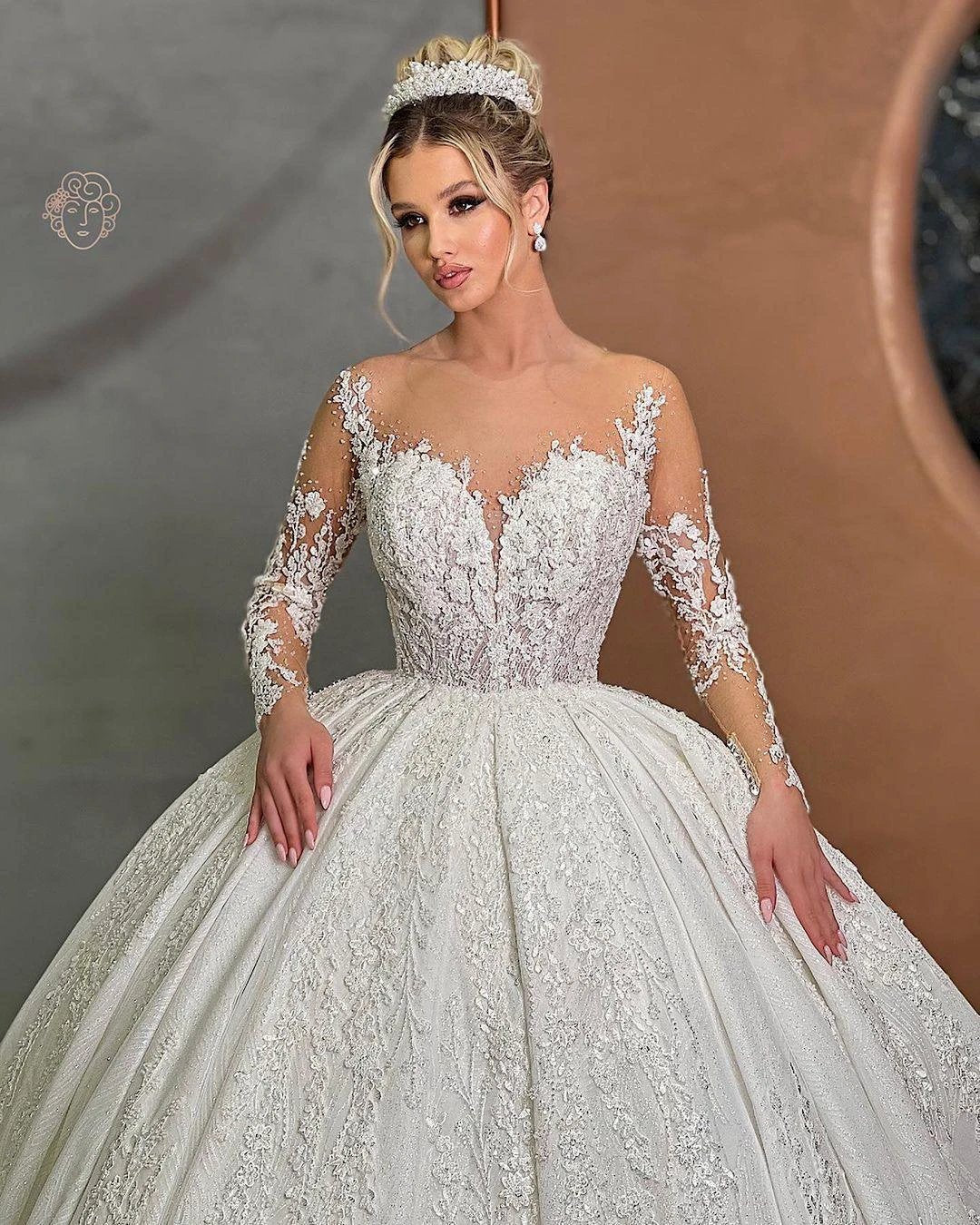 Beautiful Long White Sweetheart Ball Gown Wedding Dress (ZD14934)