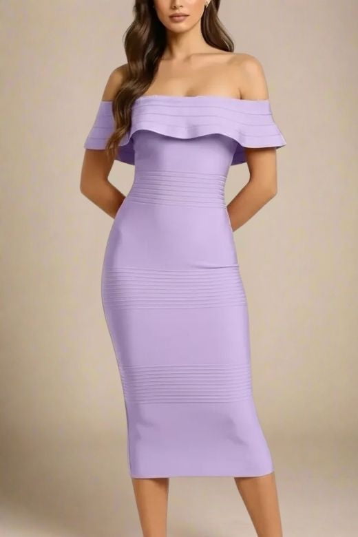 Billie Bandage Midi Dress - Violet Purple