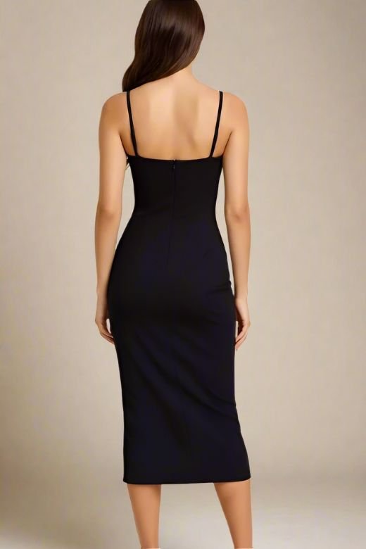 Blanche Bandage Midi Dress - Classic Black