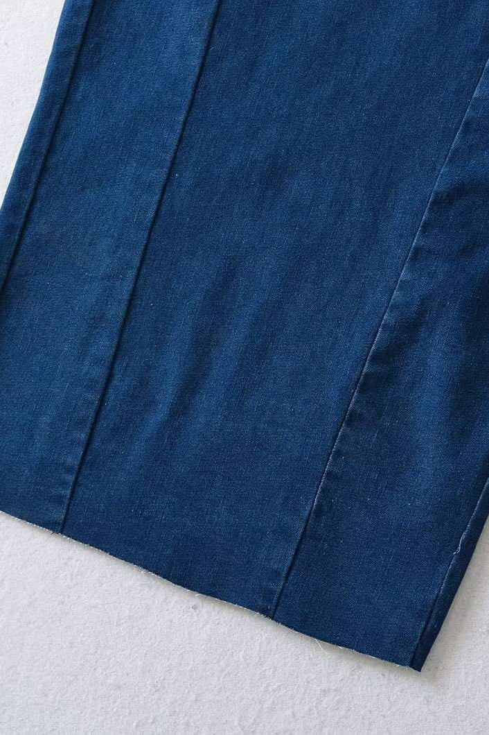 Strappy Zip Back Denim Dress - View 5 | VelvetHem
