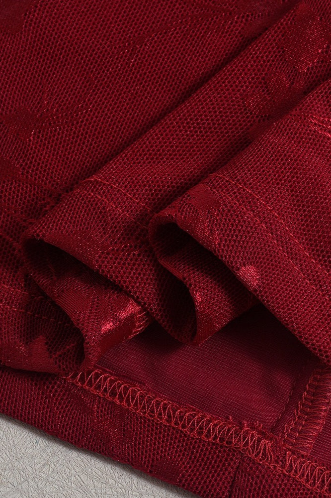Jacquard Mesh Strapless Dress with Minimalist Everyday Styling