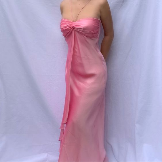 Sexy Pink Chiffon Long Prom Dress Party Gown