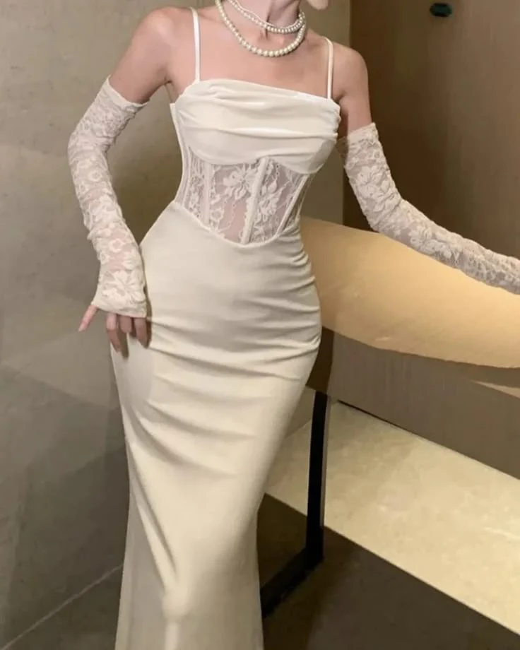 Sexy Mermaid Long Prom Dress Lace Evening Dress