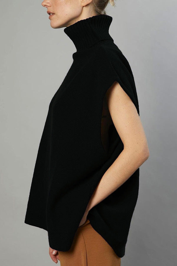 Turtleneck Sleeveless Top Fashion Casual Sweater