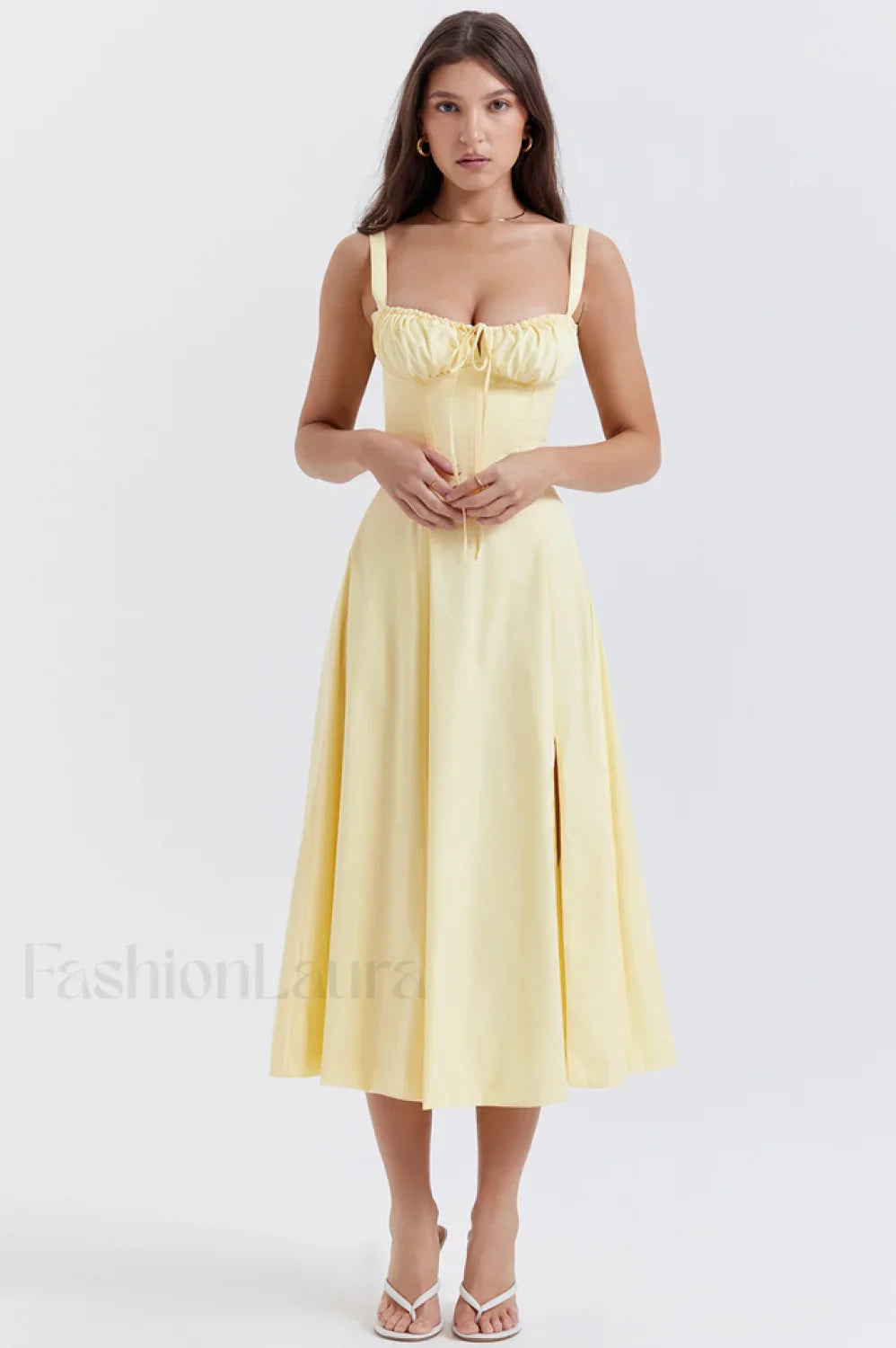 Carmen Elegant Bustier Sundress XS / Buttercup