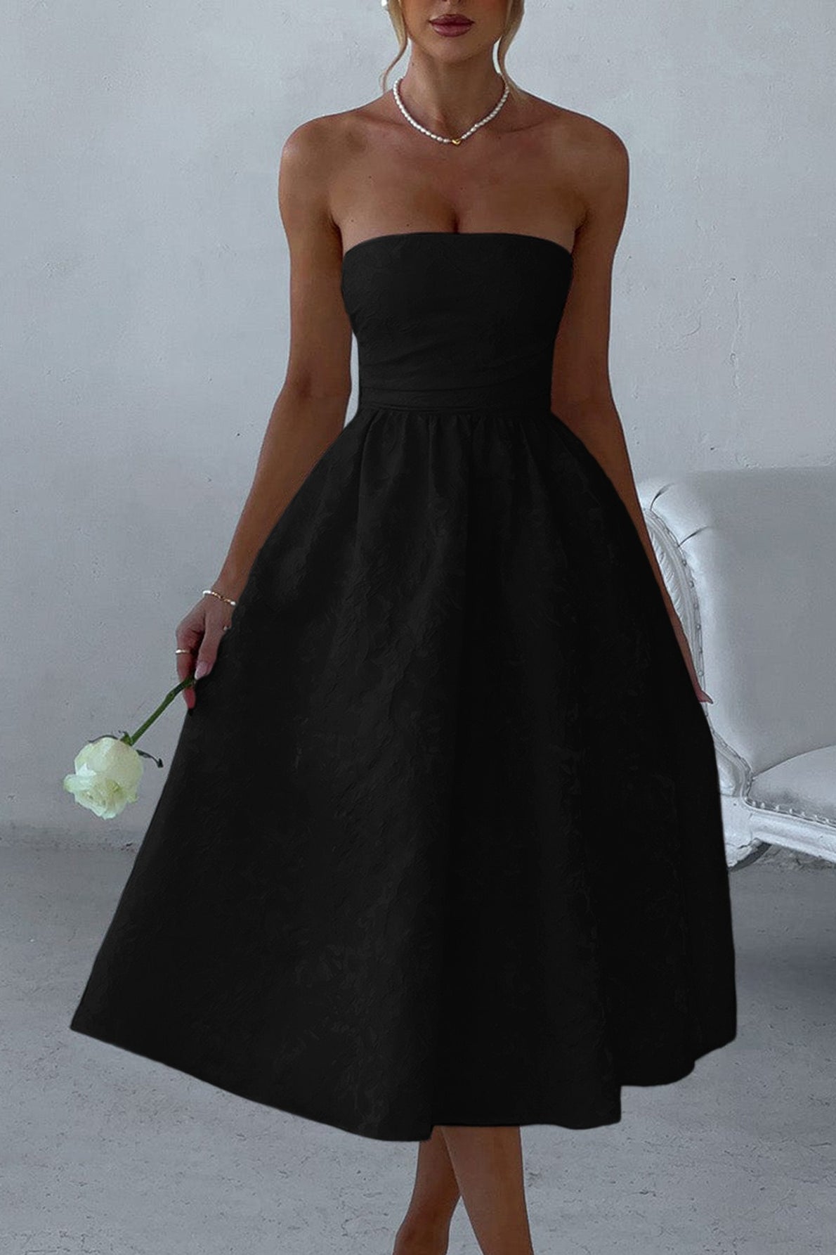 Strapless Elegant Party Dress with Premium Everyday Styling
