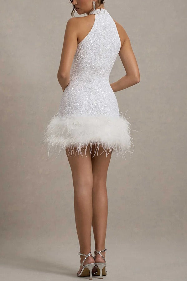 Shiny Fuzzy Sequin Modern Dress for Seasonal Wardrobe Essential